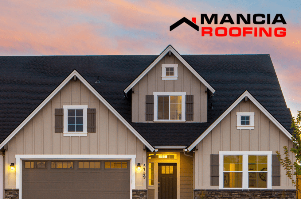 New house featuring black roof shingles