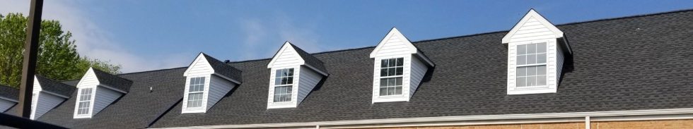 Dormer windows on a sloped roof